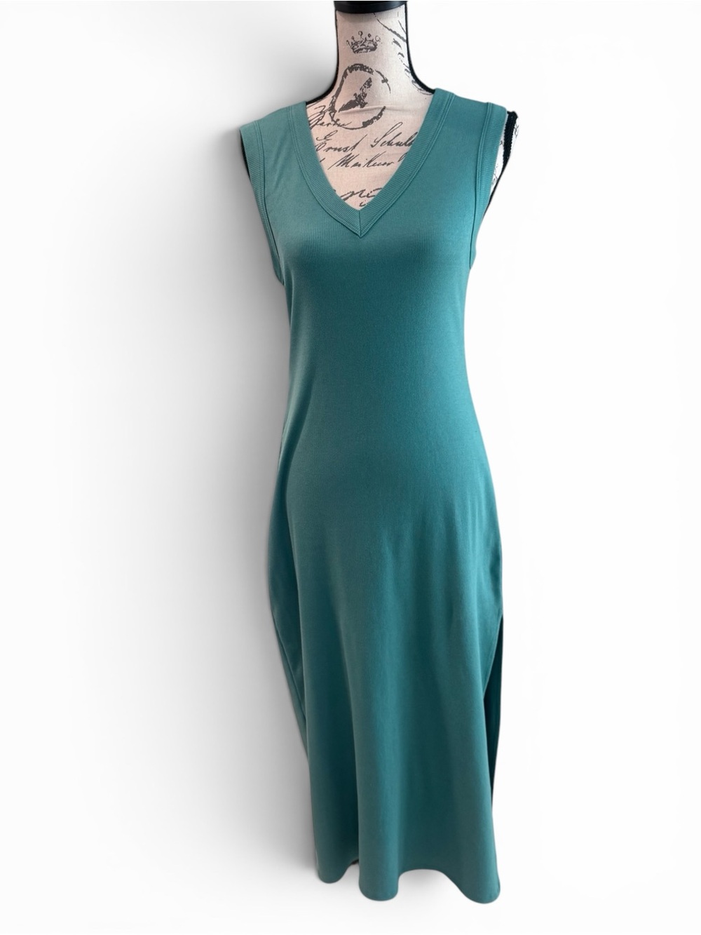 Karen Kane Teal Sleeveless V-Neck Maxi Dress